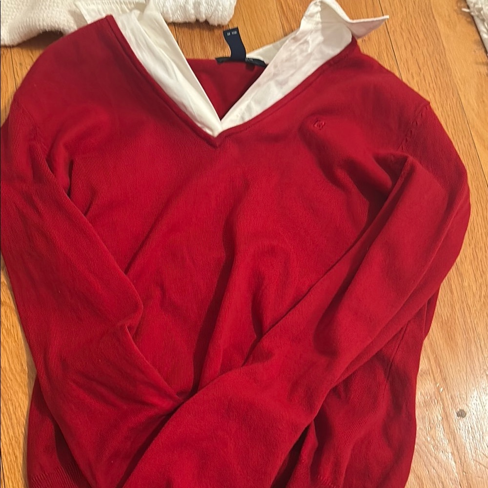 Red V-Neck Men's Sweater